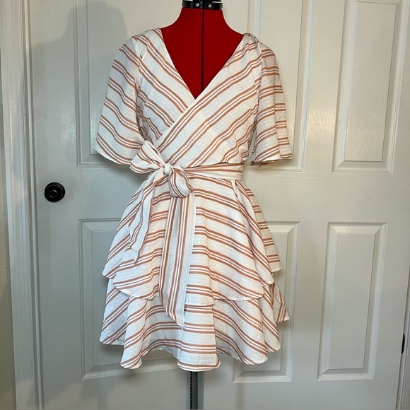 Lulus Dresses & Skirts - Lulu’s ruffle skirt flutter sleeve rayon blend mini dress